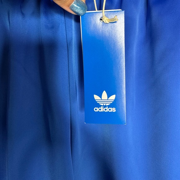 Adidas Originals Satin Blue Sz14 Super Wide Leg Oversized Track Pants IY7310 - Picture 5 of 9